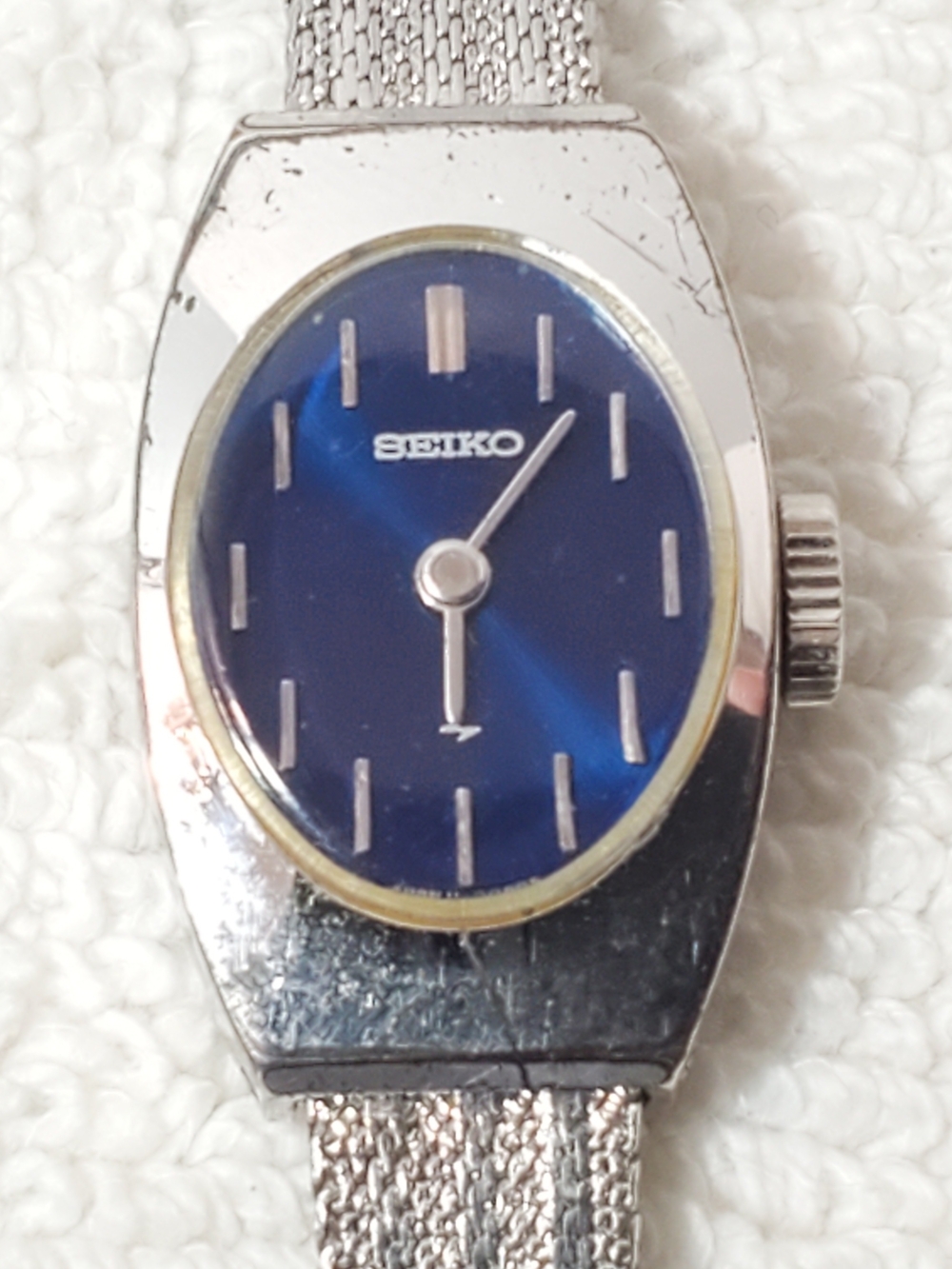 Seiko Ladies Blue Dial Mesh Bracelet Watch